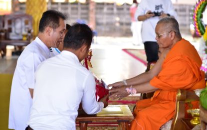 พิธีทำบุญอายุวัฒนมงคล ๗๕ ปี ๕๕ พรรษา พระครูวรรณสารโสภณ เจ้าอาวาสวัดนาครินทร์ รองเจ้าคณะอำเภอปรางค์กู่